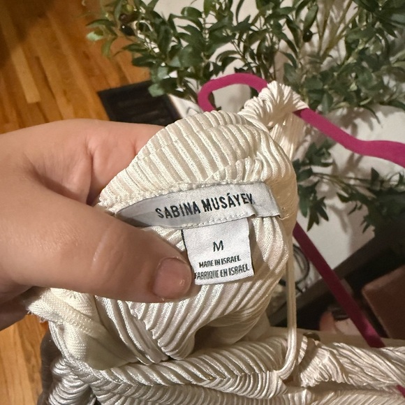 Sabina Musayev White shimmery Mini Dress size medium - Picture 8 of 9